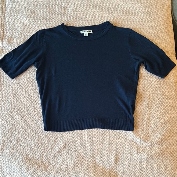 Whistles Tops - WHISTLES Navy Blue Crop Top